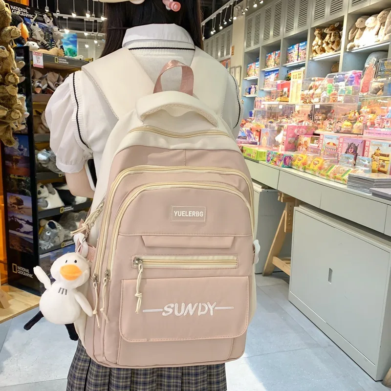 

Новинка лета 2023, контрастный вместительный рюкзак с надписью, уличный студенческий уличный рюкзак