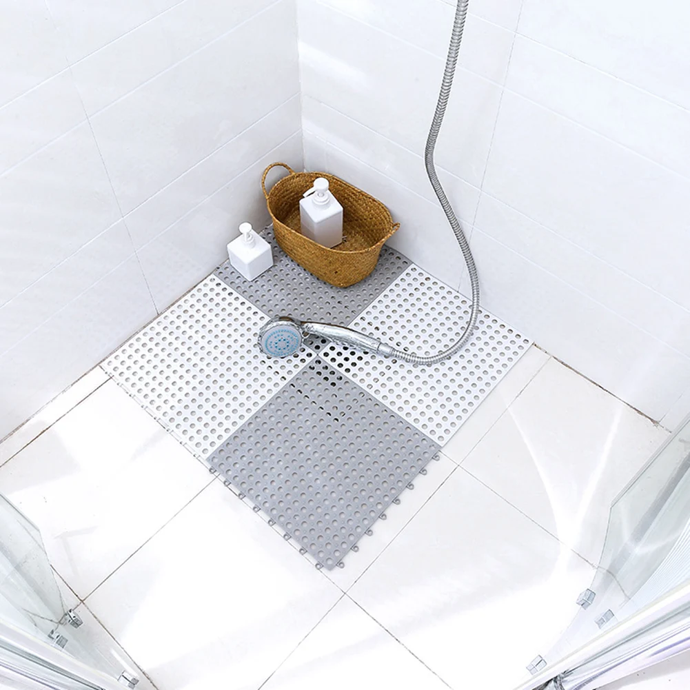 

4 шт. аксессуары для ванной комнаты, сращивающийся напольный коврик из ПВХ, домашний кухонный напольный коврик, коврик для ванной комнаты, коврик-пазл для туалета