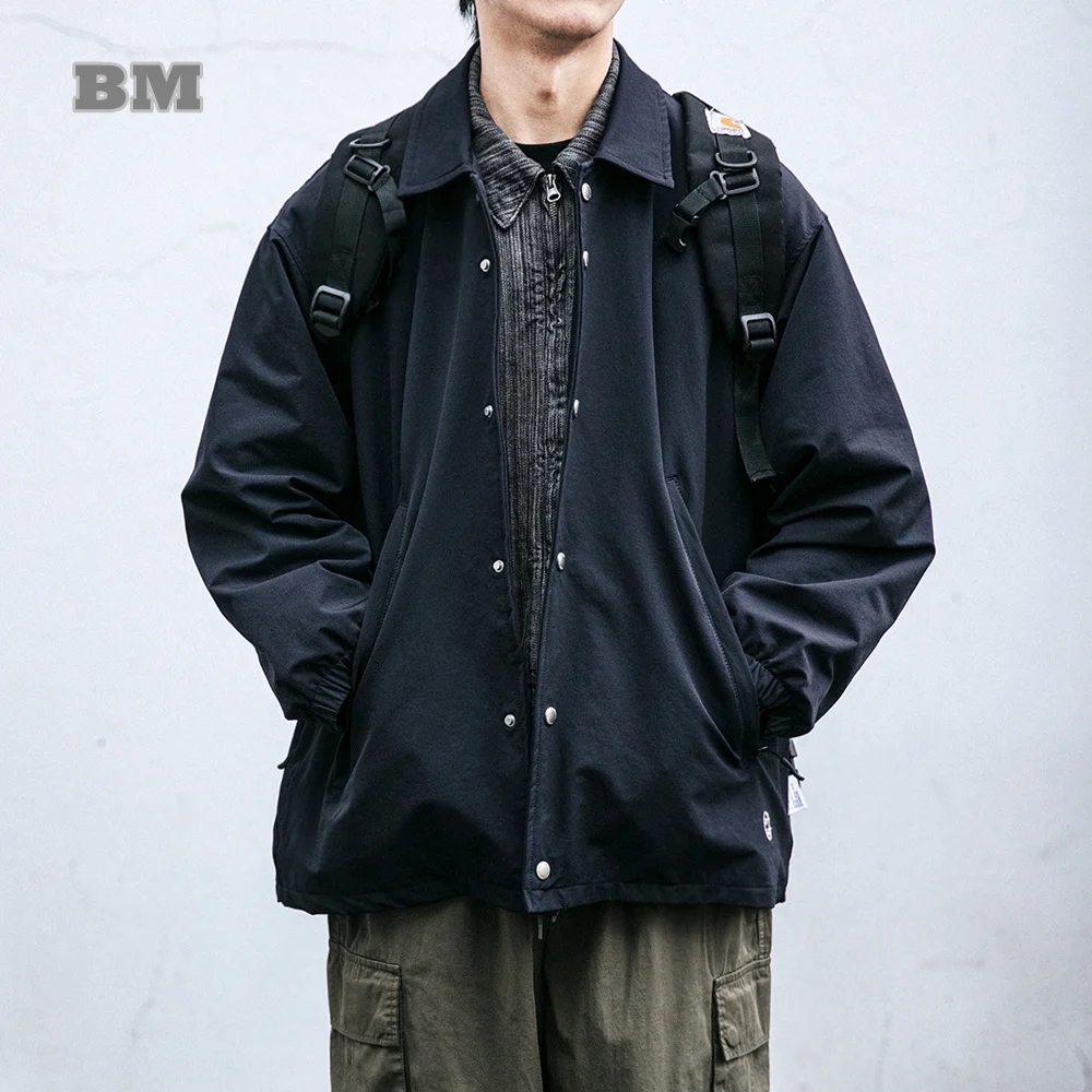 2022 Japanese Streetwear Spring Thin Waterproof Jacket Korean Style Loose Clothes Harajuku Coat Men Fashion Oversized Tops