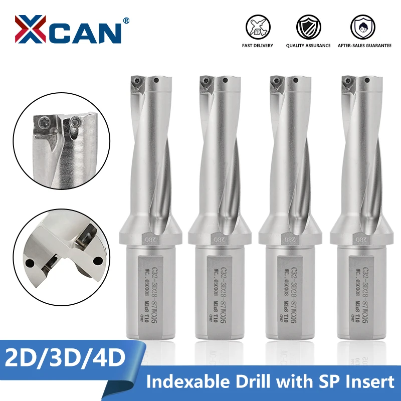 

XCAN Drill Bit 2D 3D 4D Magic Fast Indexable Drill U Flute CNC Hole Making Lathe Tool SP Insert SPMG Metal Cutting Tool