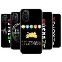 motorcycle gear clear phone case for huawei honor 20 10 9 8a 7 5t x pro lite 5g black etui coque hoesjes comic fash design