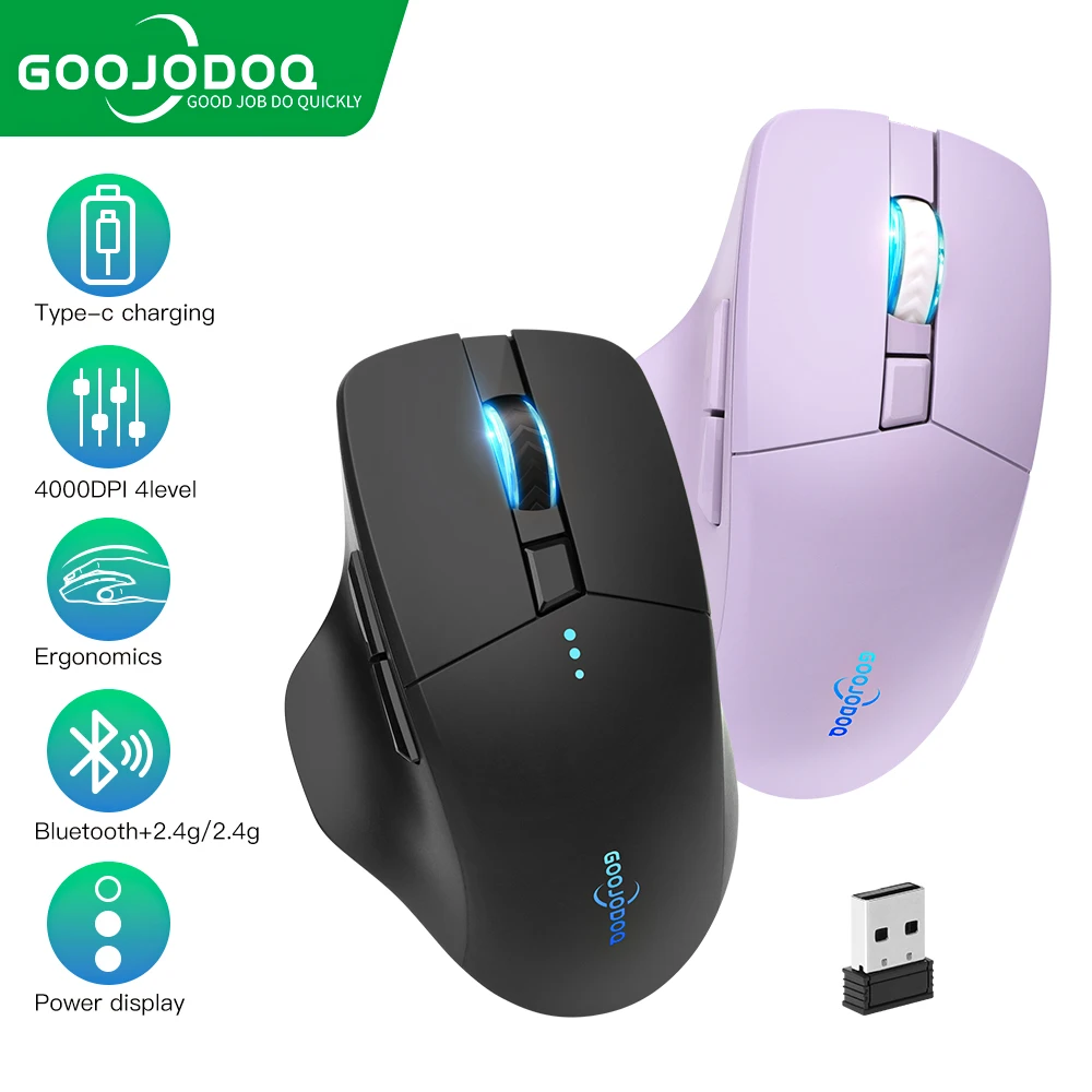 Bluetooth wireless mouse 2.4G mouse gamer 4000 DPI sensore ottico 6 pulsanti muti per MacBook Tablet Laptop PC gaming mouse