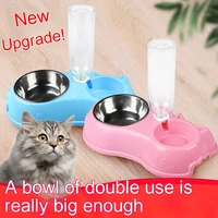 pet bowl stainless steel cat bowl automatic drinking dog bowl teddy dog bowl cat bowl dog food bowl cat double bowl
