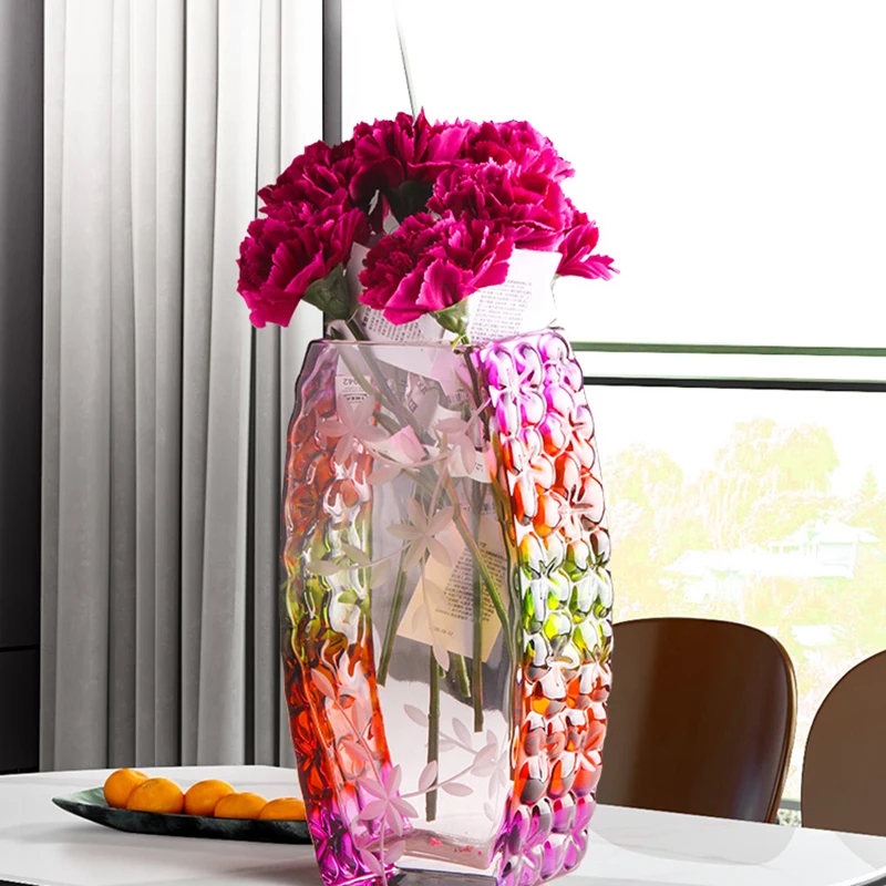 

Indoor Flower Vase Hydroponics Funky Luxury Aesthetic Modern Glass Design Tall Vase Table Living Room Jarrones Houshold Supplies