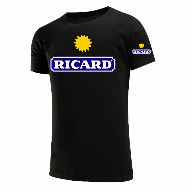 

Футболка Ricard мужская оверсайз, повседневная крутая хлопковая рубашка с коротким рукавом, Топ в стиле Рикарда, на лето