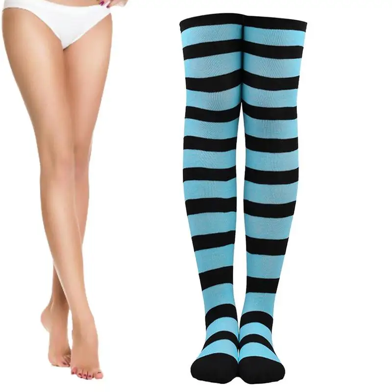 

Over Knee High Socks Long Stocking Soft Striped Socks Breathable Over-the-Knee Long Socks For Women Japanese Knee-High Stockings