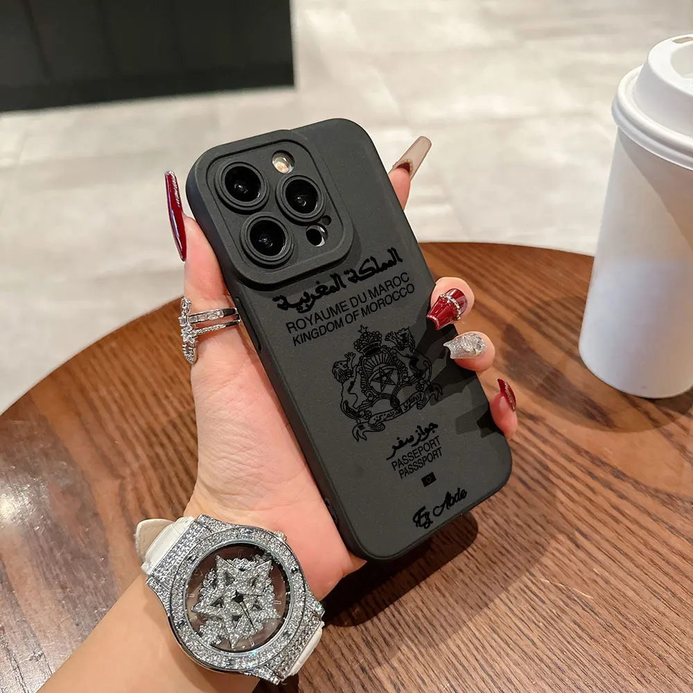 Марокканский паспорт чехол для телефона с полным экраном iPhone 16 15 14 13 12 11 X XR Xs SE2 SE 8 7
