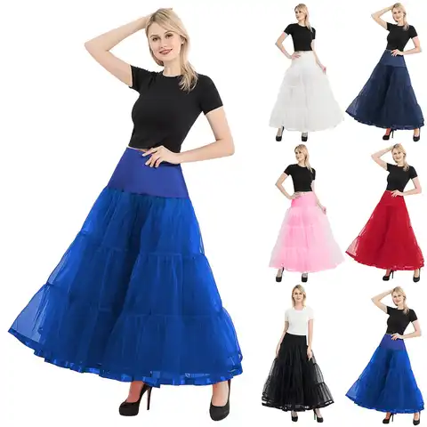 Women Long Skirts Women's Soft Puffy Tulle Petticoats Lolita Ballet Dance Pettiskirts Costume Tutu Skirts Layered Underskirt