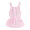 Pet Dress Pet Garment Decor Plaid Pattern Sleeveless Friendly to Skin Non-Irritation Easy-wearing Decorative Polyester Cat Dog 3