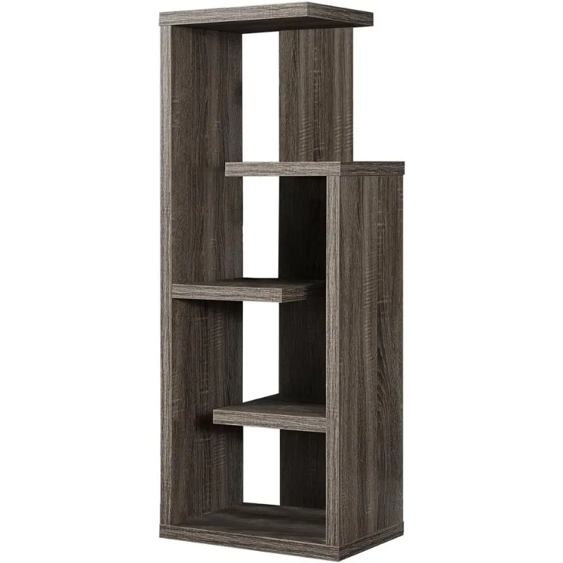 

Monarch Specialties , Bookcase, Dark Taupe Reclaimed-Look, 48"H, Modern Design Featuring Bold Edges and Clean Lines