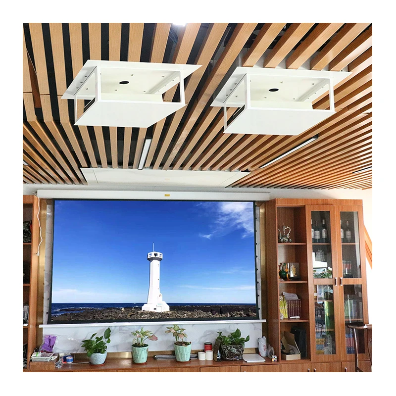 

Newest ceiling projector drop lift projector motorized ceiling mount remote control electric projector telescopic bracket