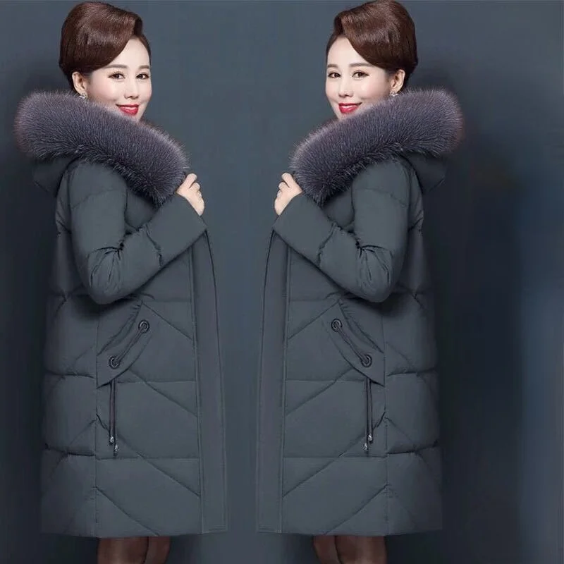 Winter Coat for Women Middle Aged and Elderly Women's Clothes Slim Fit Middle and Long Women's Jacket Casual Women's Coats