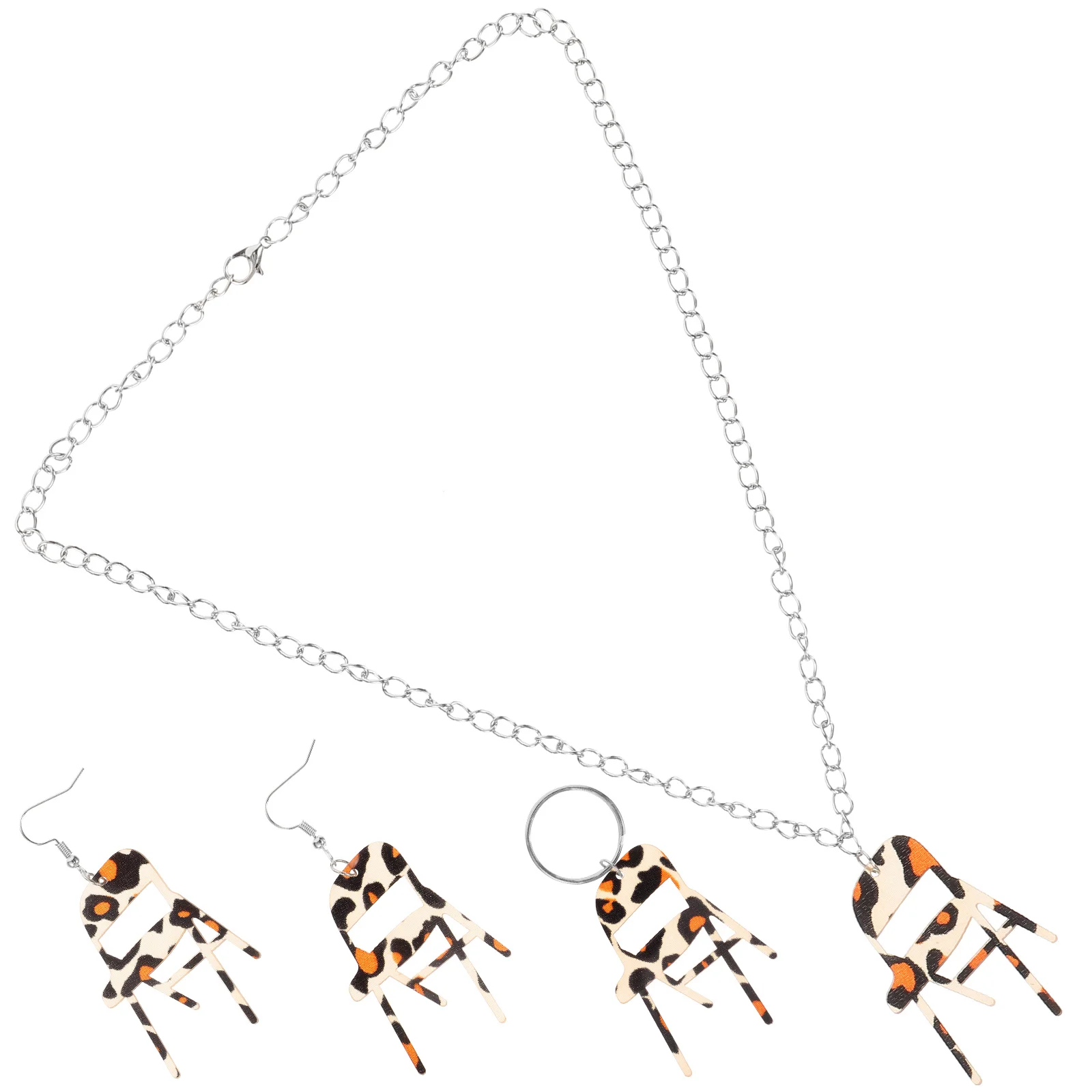 Леопардовый набор из предметов висячие серьги складной ключ для стула забавное