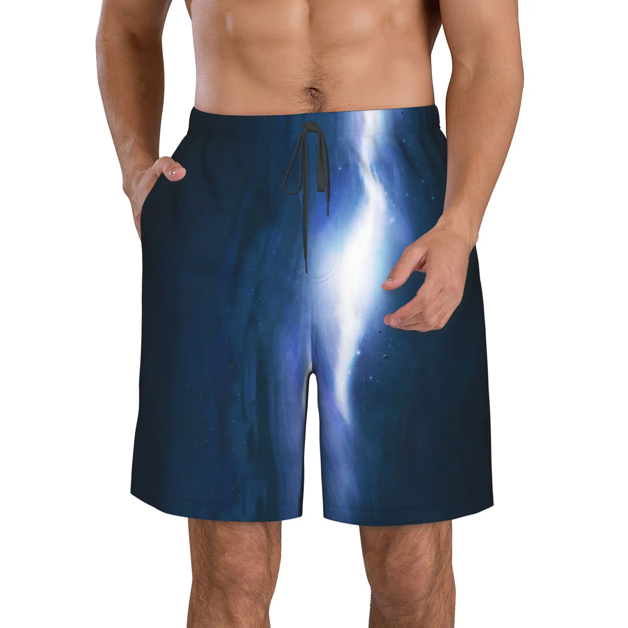

Galaxy 11 Men's printing Swim Trunks Quick Dry Drawstring Waist Beach Swim Trunks Board Shorts with Mesh Lining