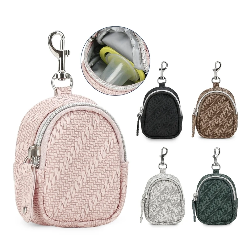 

PU Holder Case Fashionable Pacifier Storage Bag Soother Organizers Functional Accessory for Boys and Girls