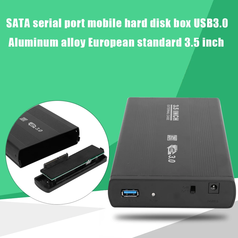 

Hot Sale Hard Disk Case 3.5 inch SATA HDD to USB3.0 Adapter Classic Delicate Aluminum Alloy External Hard Drive Enclosure