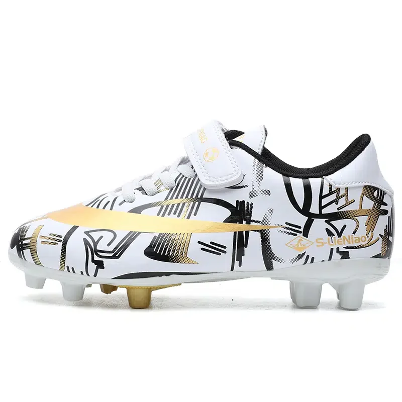 

Kid's Soccer Shoes Children's Outdoor Playground Soccer Shoes AG Cleat Football Training Shoes With Hook-and-loop Fastener For B
