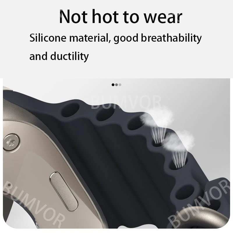 Ocean strap For Apple watch band 49mm 45mm 44mm 40mm 41mm 42mm 49 45 mm silicone correa bracelet iWatch Ultra series 7 6 3 se 8