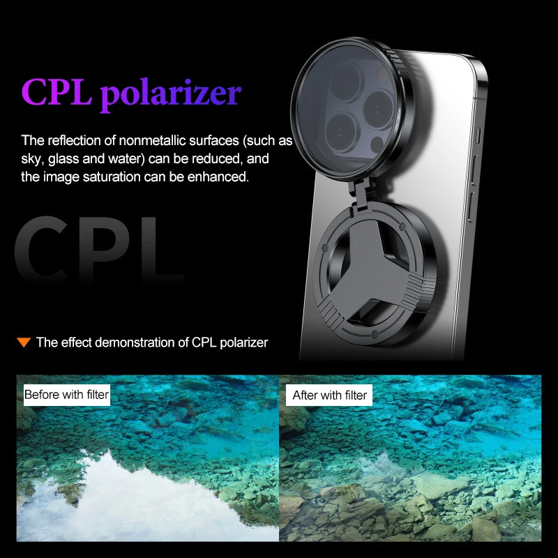Фото 52-мм переменный nd cpl iphone 15 pro фильтр nd фильтр переменный смартфон сотовый поляризатор фильтр телефон камера телефон для Samsung №4
