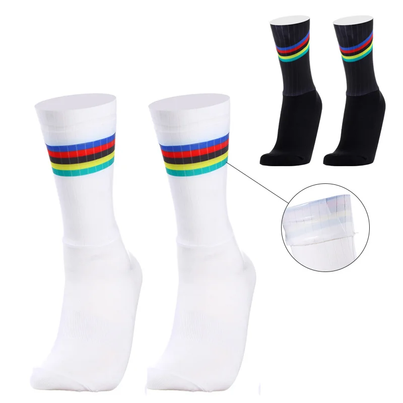 

Sport Anti Slip Silicone Seamless Integral Moulding High-tech Cycling Socks Breathable Road Bicycle Bike Racing Socks