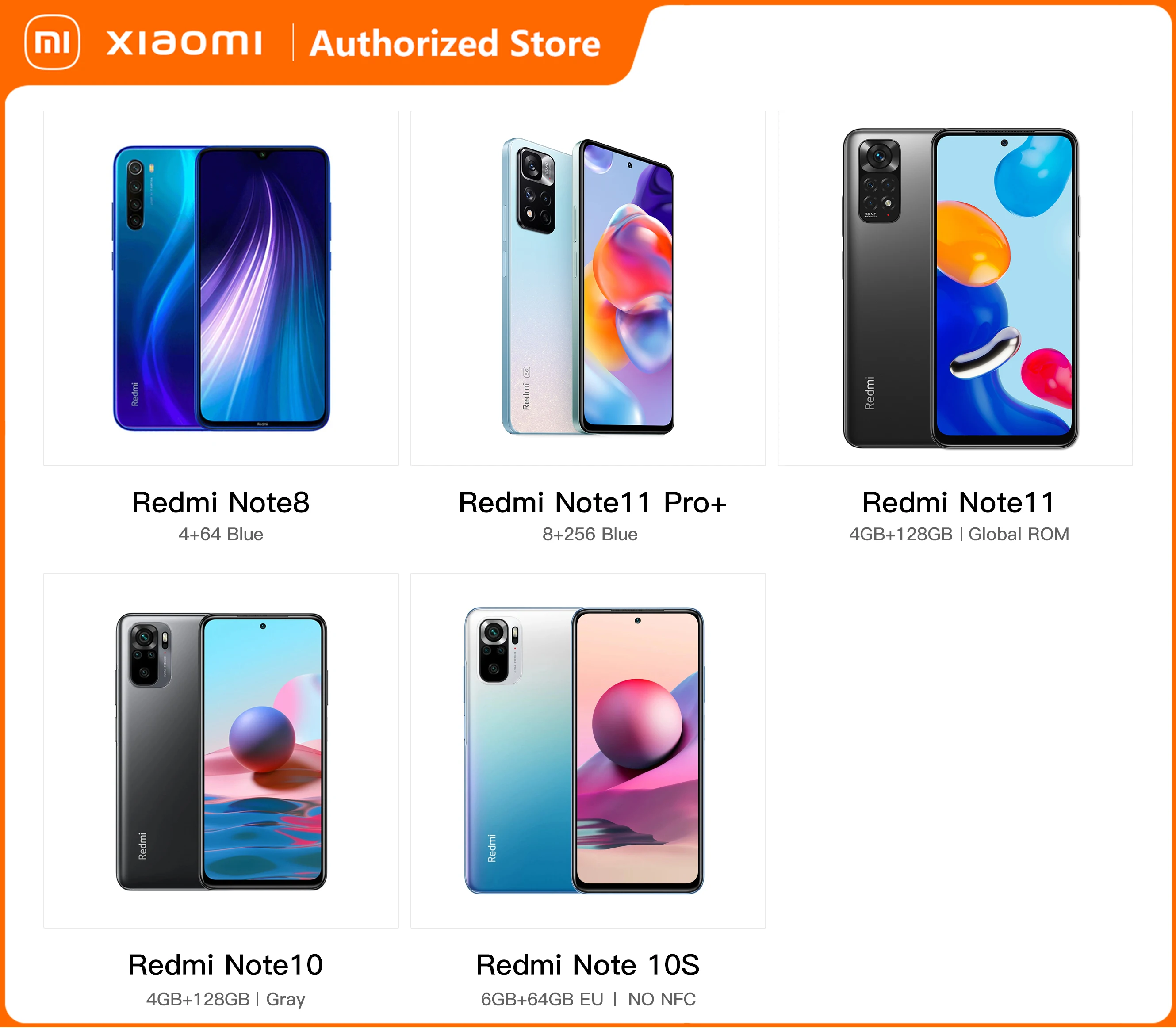 Фото Оригинальные рекламные смартфоны серии Xiaomi Redmi Note для мобильных телефонов №1