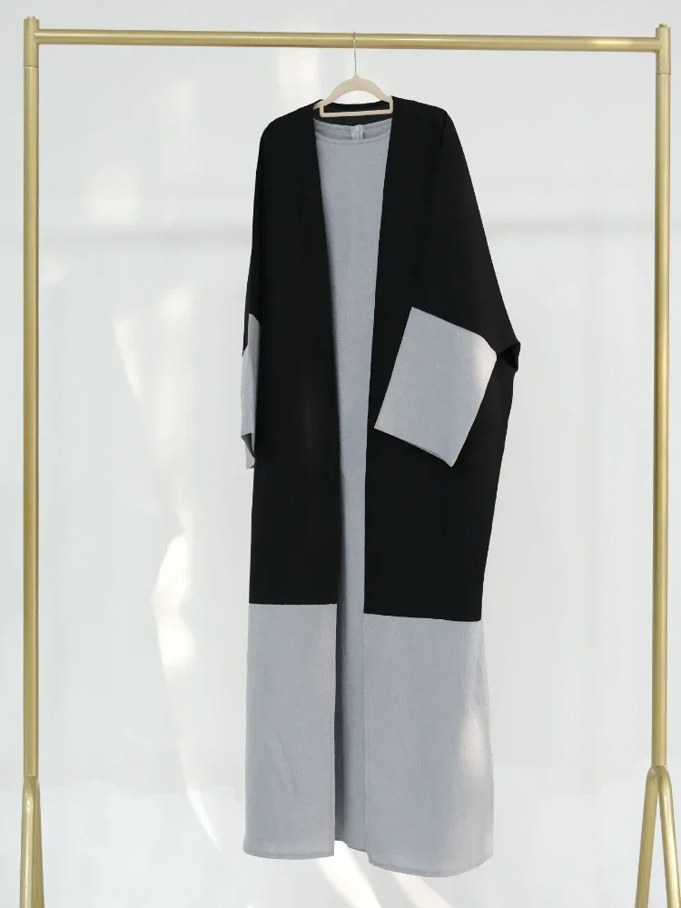 Ид мусульманское платье для женщин вечерние Абая комплект из 2 предметов хлопок