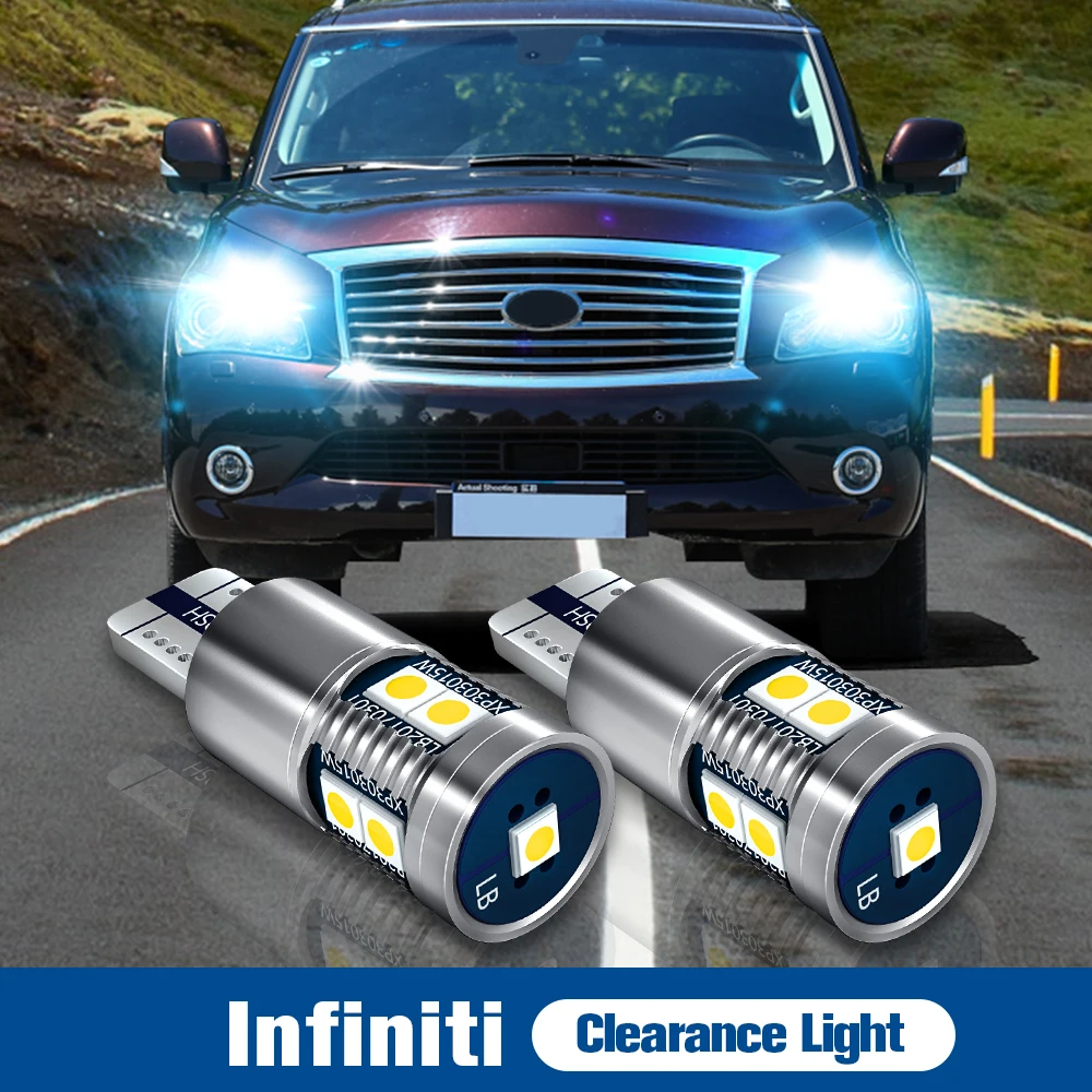 

2pcs LED Clearance Light Bulb Parking Lamp W5W T10 2825 Canbus Error Free For Infiniti G20 G35 G37 G25 I30 I35 FX45 FX50 FX37