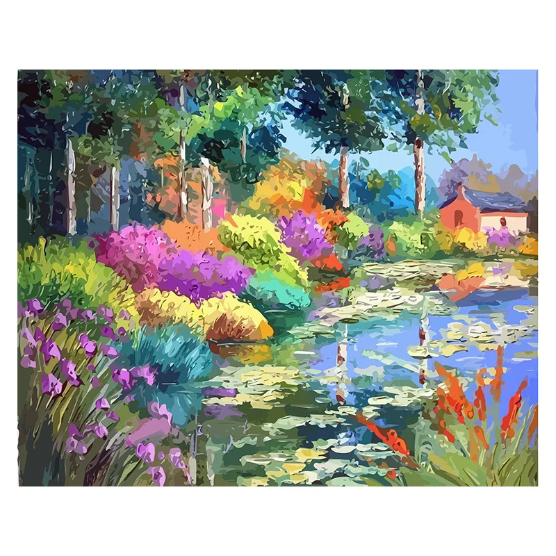 

00525Ann-Tulip diy digital oil painting oil painting acrylic flower painting explosion hand-filled landscape painting