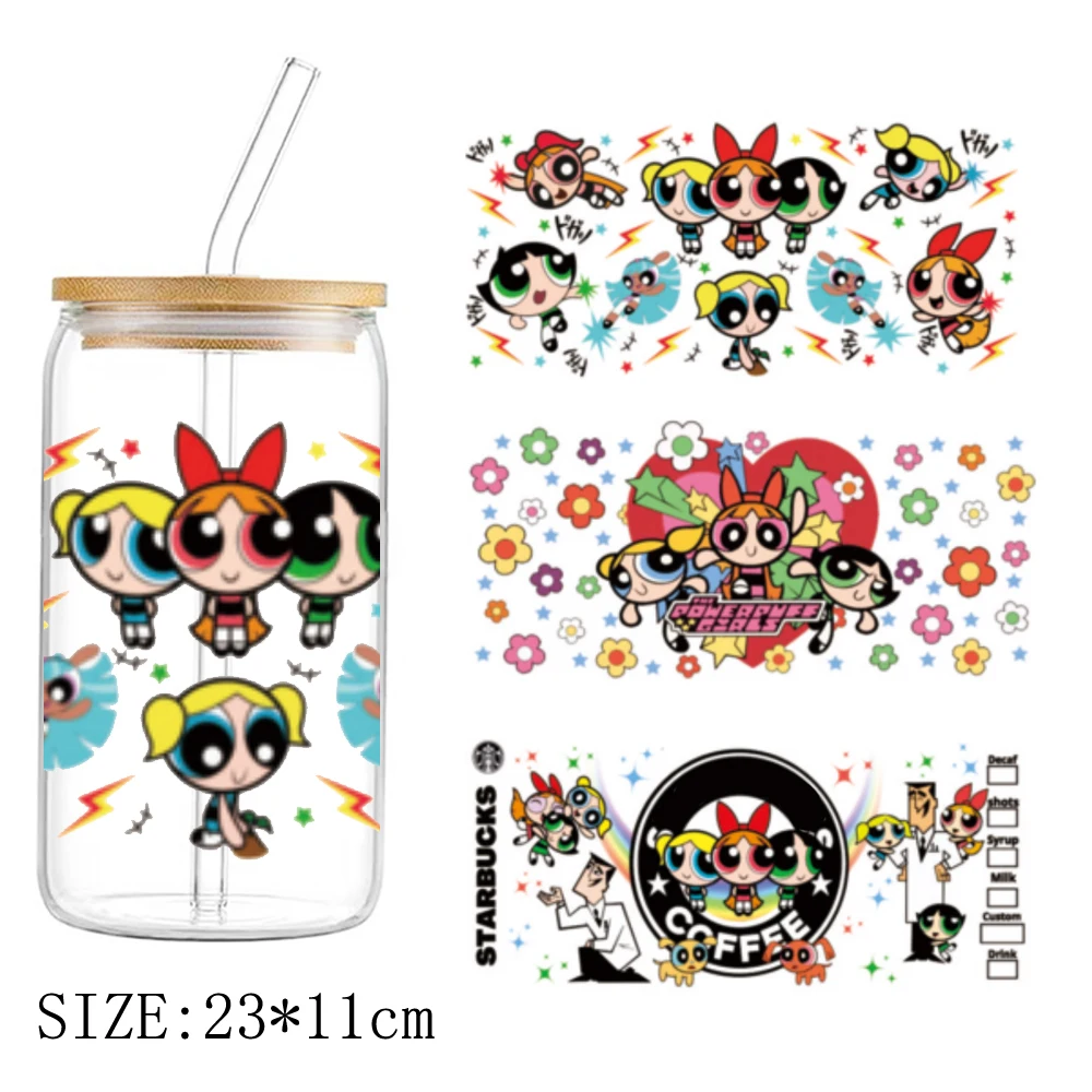 1 шт. мультяшная наклейка на бабочку для девочек УФ DTF 16 унций переводная