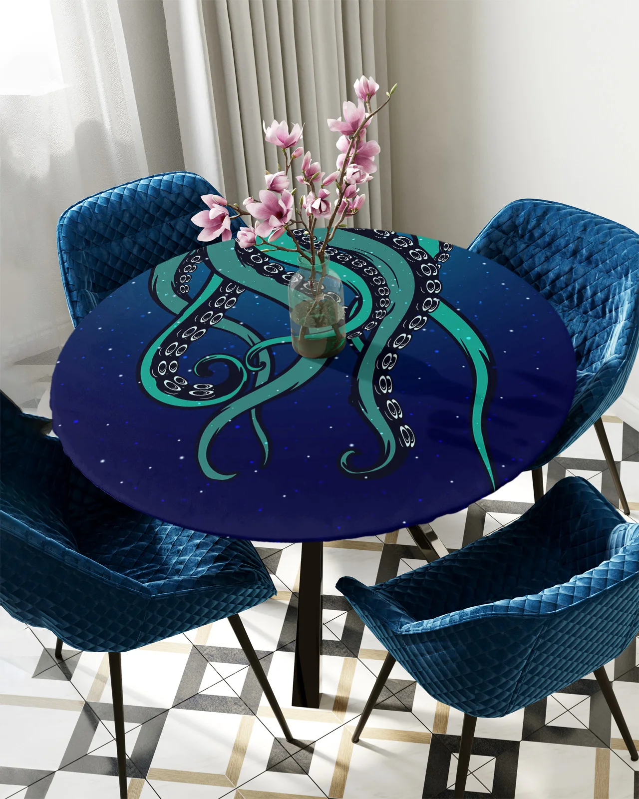 

Водонепроницаемая эластичная Скатерть «Осьминог» для кухни, столовой