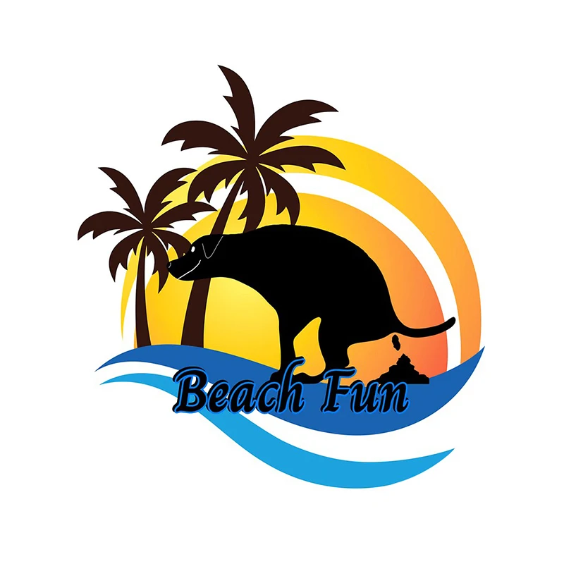 Забавная пляжная собака какающаяся наклейка на автомобиль креативная