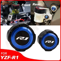 motorcycle accessories for yamaha yzf r1 yzfr1 yzf r1 2019 2014 2013 front rear brake fluid cap master cylinder reservoir cover