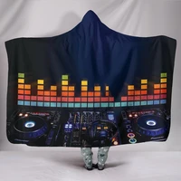 dj equalizer hooded blanket for adults and kids sherpa blanket with a hood soft blanket