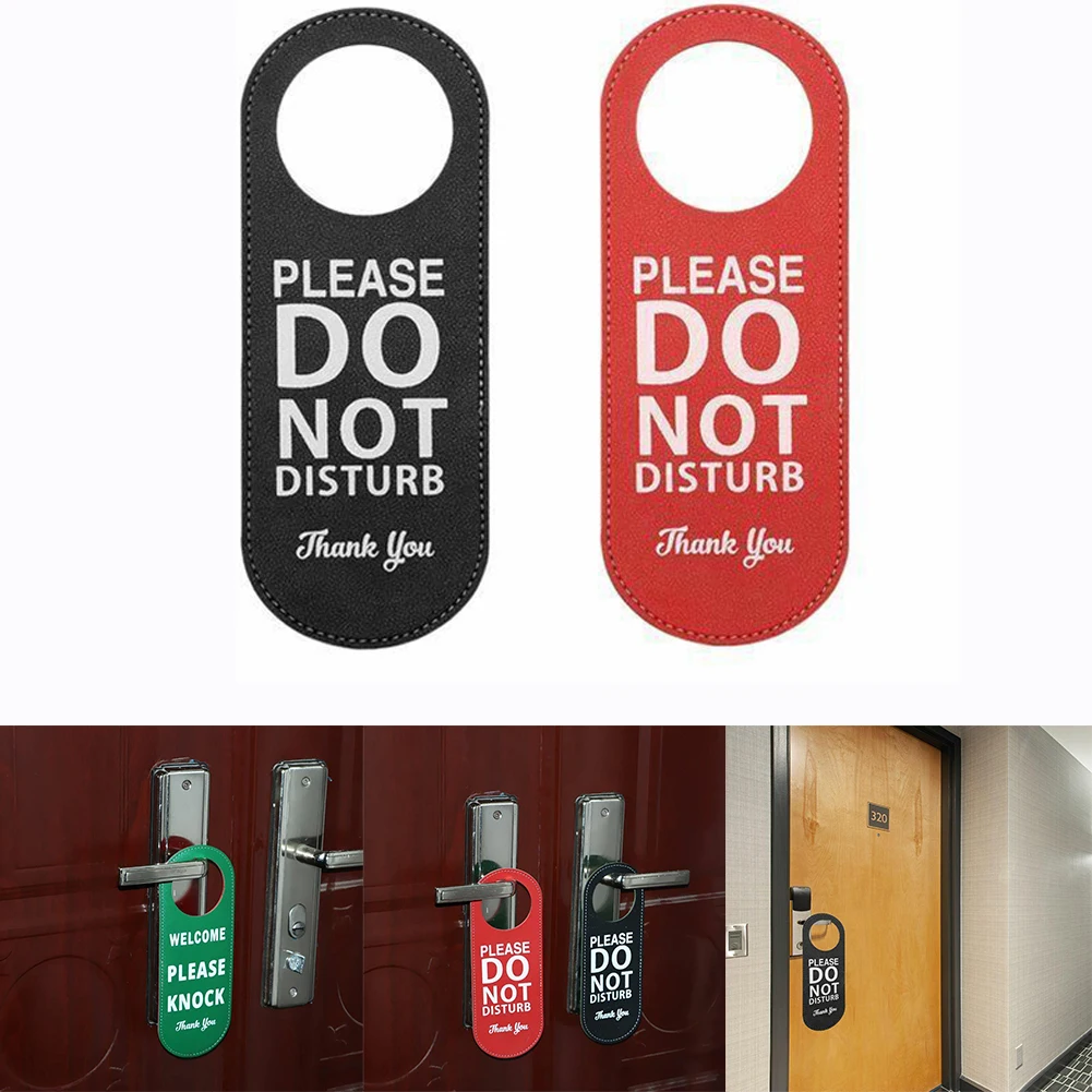 

Do Not Disturb Door Tags Door Sign Bar Hotel Mall Shop Office Black Green Red Room Hanging Tag Label Leather Tag Knocking Sign
