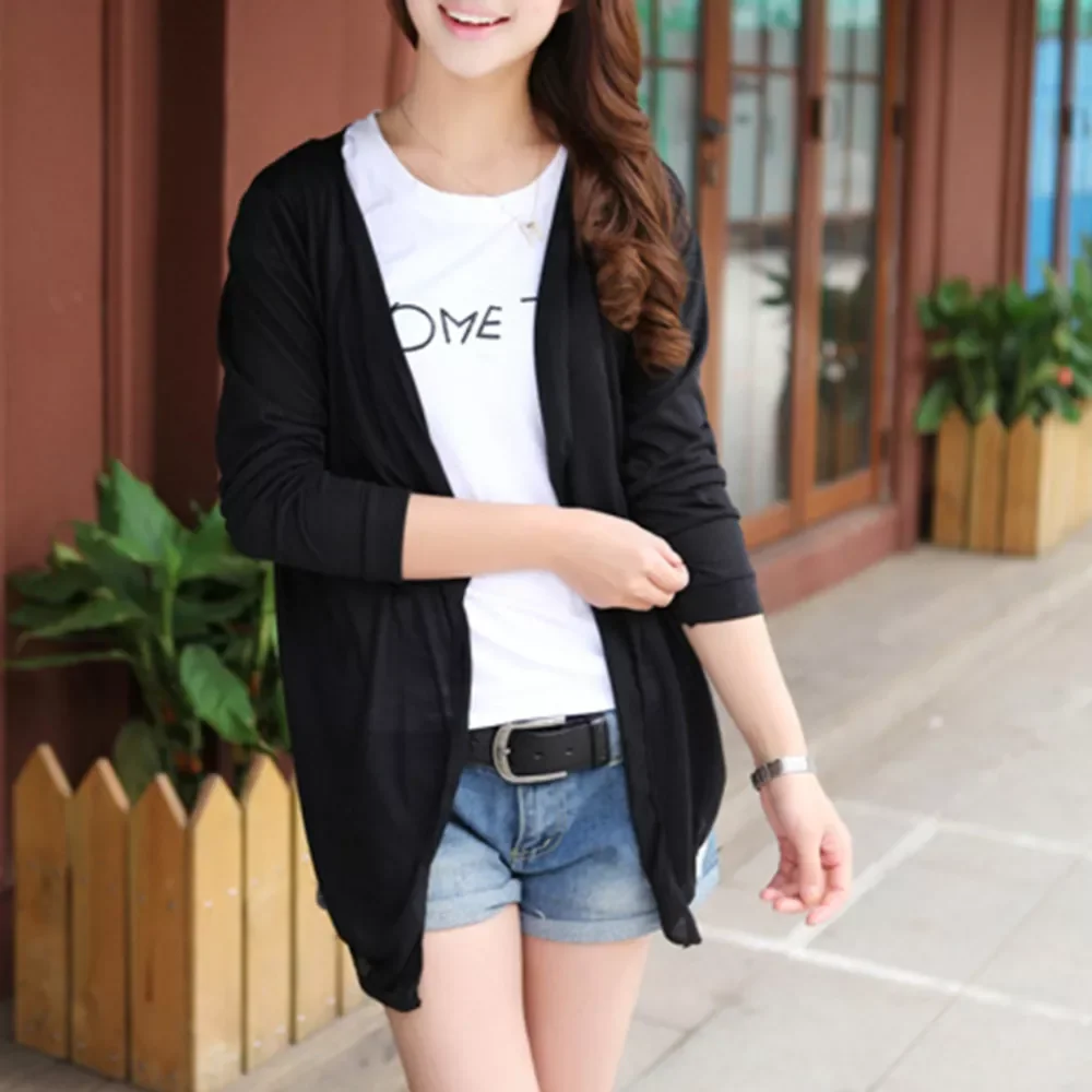 

Новинка 2022, женский простой Летний Пляжный солнцезащитный Повседневный Кардиган Febelle с длинным рукавом, шаль, пальто, женские пальто, одежда...