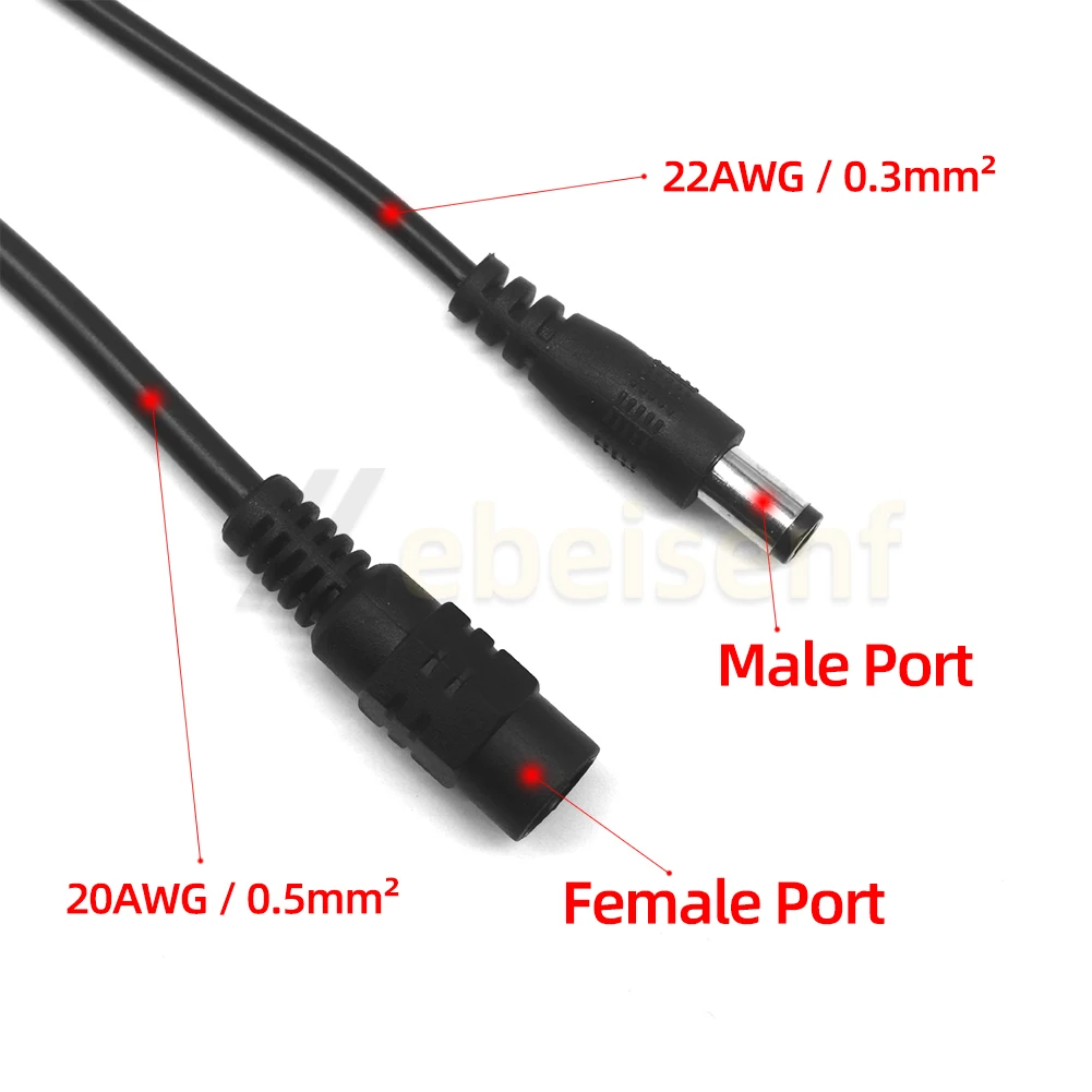 Кабель питания DC 5521 5В 12В 1-4 Way