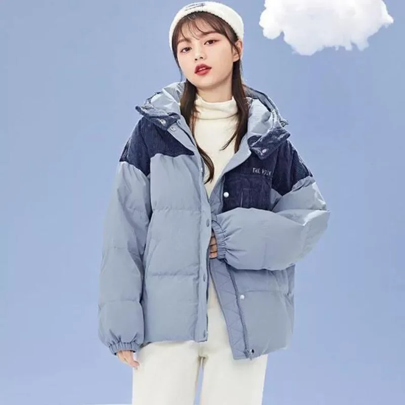 

Женская хлопковая Вельветовая куртка с капюшоном, свободного покроя