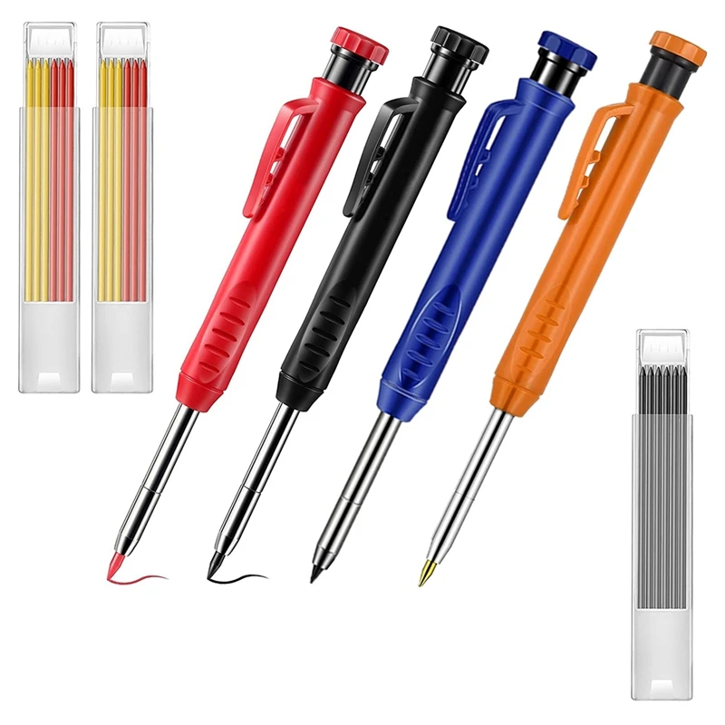 

Carpenter Pencils,Solid Carpenter Pencils With Built-In Pencil Sharpener,Mechanical Drawing Pencils For Woodworking