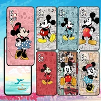 mickey minnie mouse art for samsung a23 a50 a30 a73 a71 a53 a52 a51 a33 a32 a22 a03s a03 a02s a31 5g black soft phone case
