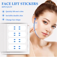 professional 40pcs10 sheets waterproof v face makeup adhesive tape invisible breathable lift face sticker lifting tighten chin