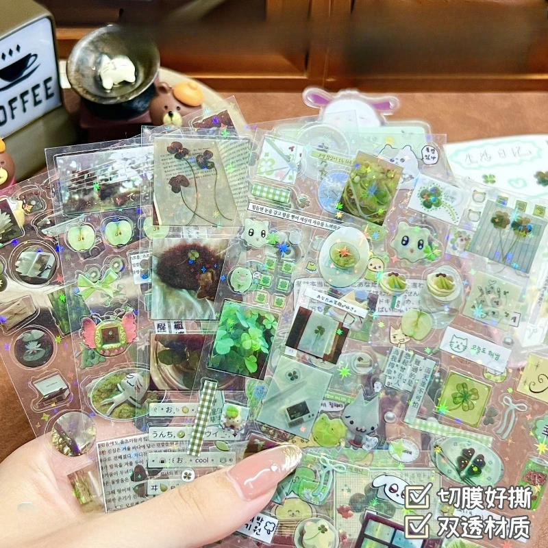 

Зелёные прозрачные наклейки для скрапбукинга