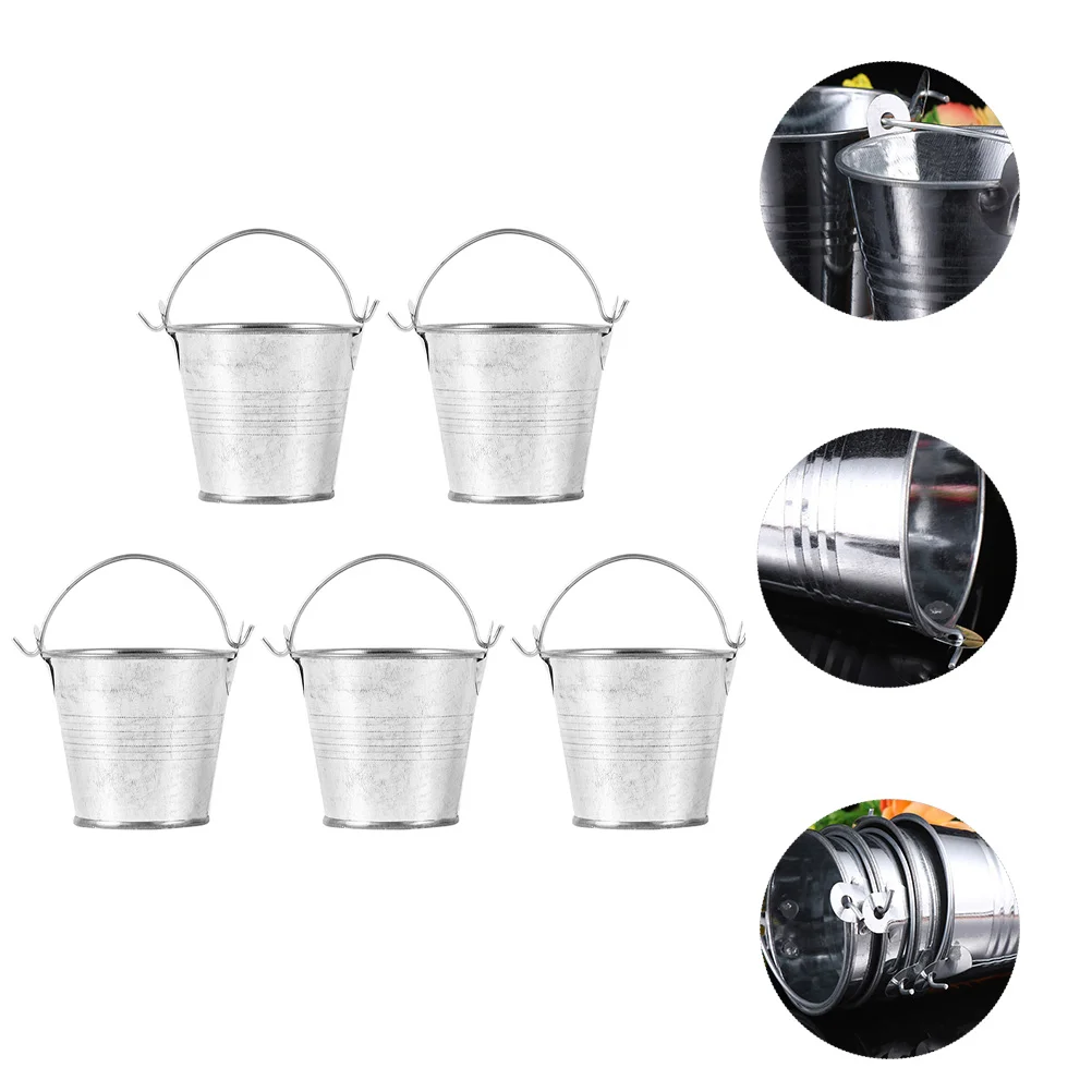 

Bucket Metal Mini Buckets Flower Pot Vase Pails Planter Stainless Steel Candy Pail Iron Partytin Basket Galvanized Tiny Small