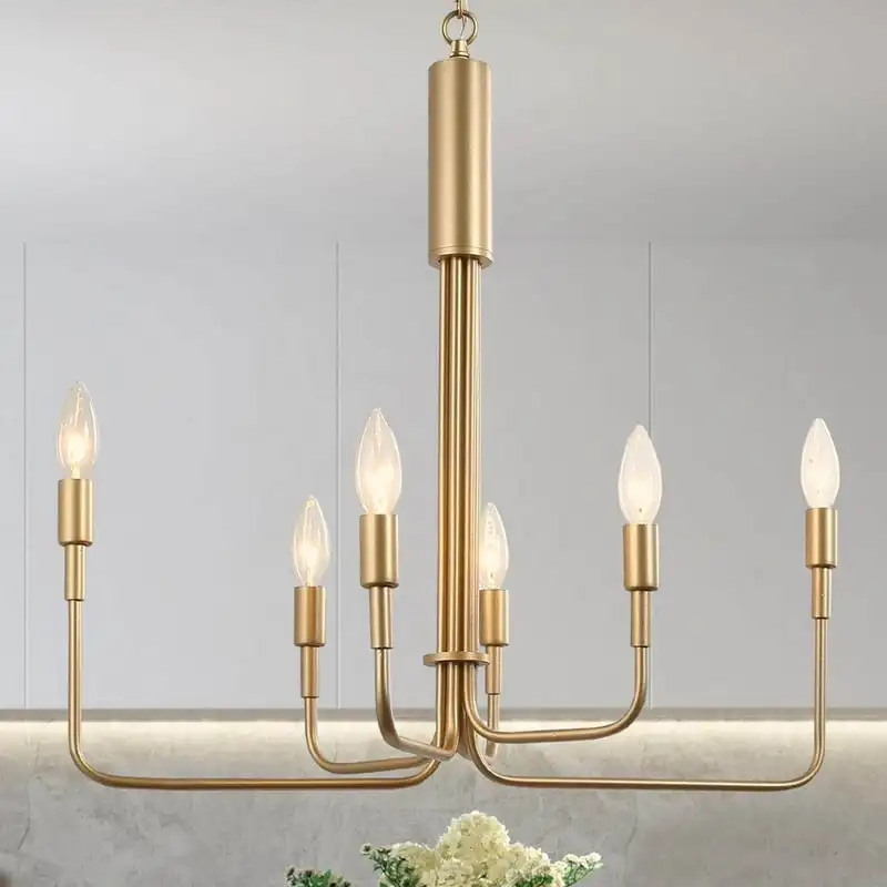 

Современная матовая Золотая свеча 23 в Вт, Современная Подвесная лампа с регулируемой высотой для кухни, спальни, столовой, гостиной