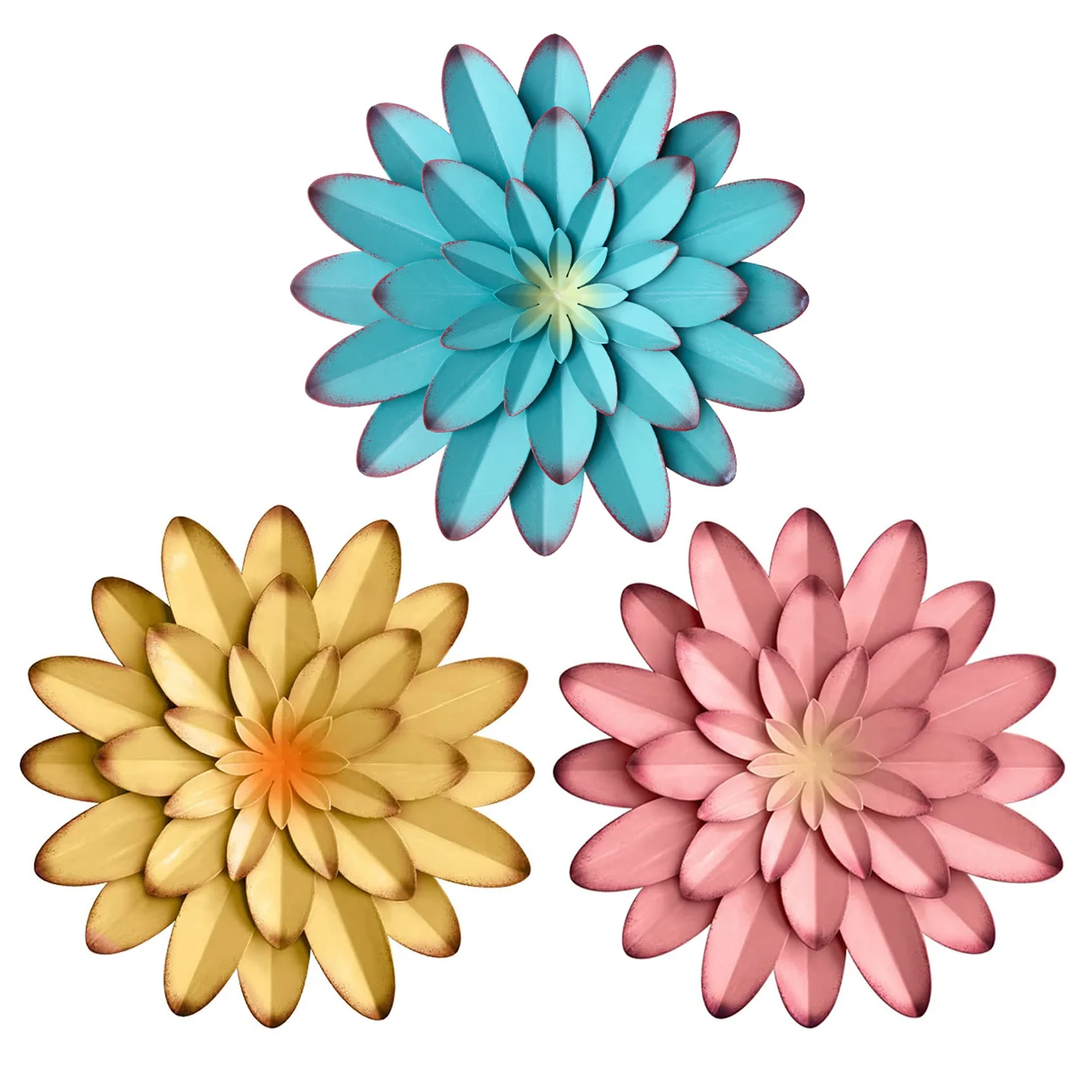 

Metal Flower Wall Art 12In Iron Succulent Sculpture 12In Indoor Wall Sculptures For Bedroom Living Room Office Garden Realistic