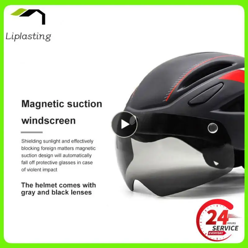 

EASTINEAR Bicycle Helmet With Taillight One-piece Mountain Road Bicycle Magnetic Windscreen Helmets Bump Caps Cycling Equipment
