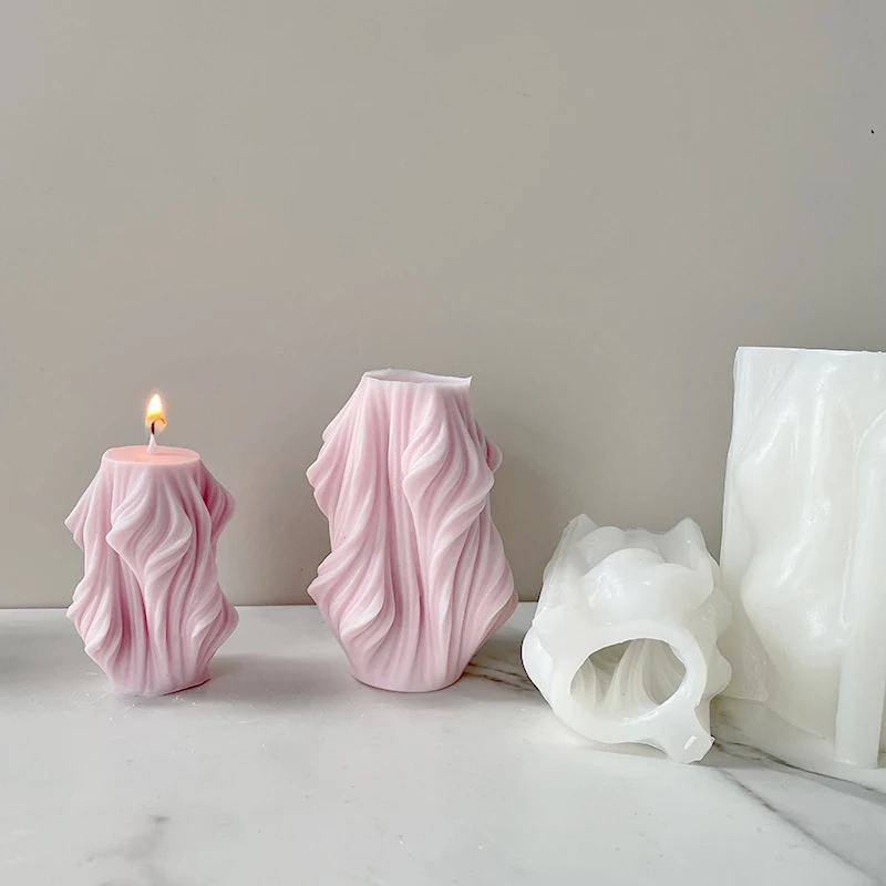 

Tree Root Silicone Candle Mold Geometric Wave Rotating Scented Bakery Mold Gift