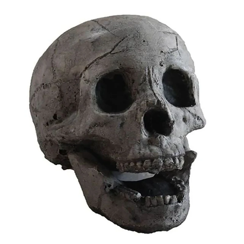 

Fireproof Portable Skull Sculpture Halloween Ceramic Ornaments Skull Decor Prop