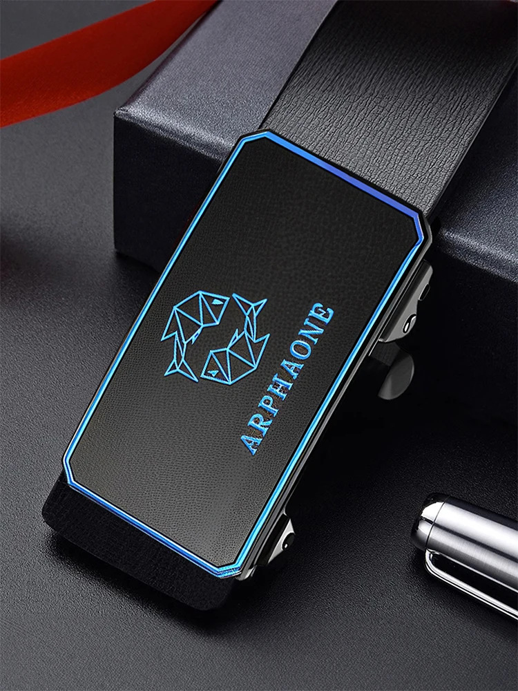 Мужские джинсы с автоматической пряжкой 12 созвездий из ПУ кожи