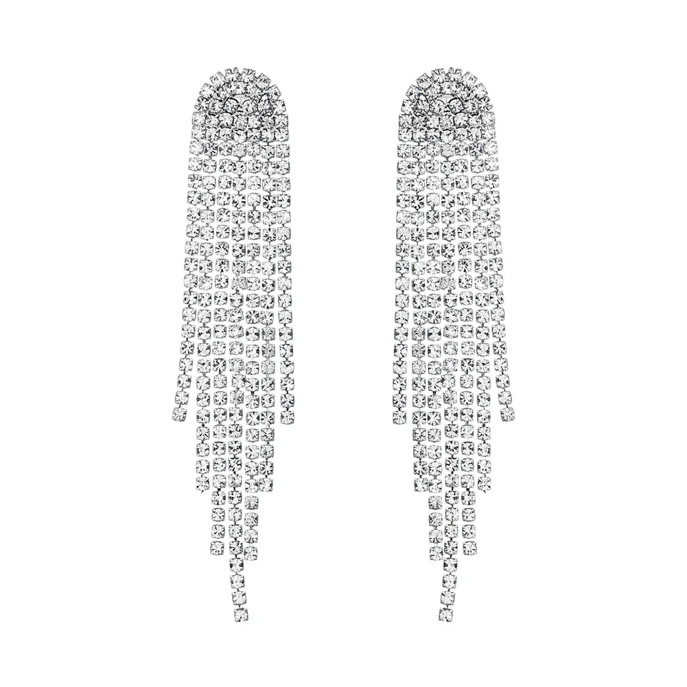 

Wholesale 6 Pair Lot Rhinestone Earrings Dangling for Women Girls Long Chandelier Earrings Tassel Fringe Crystals Dangle Earring