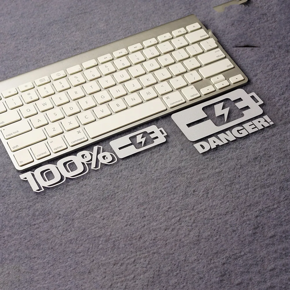 

Danger Low Battery Charge 100% Sticker Car Styling Auto Truck Window Body Decals Motorcycle Helmet DIY Decoration